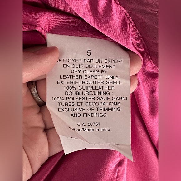 🎀Guccini Vintage Pink Leather Jacket (XL) - Picture 5 of 6